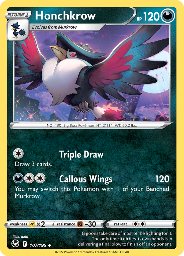 Honchkrow - Silver Tempest - 107