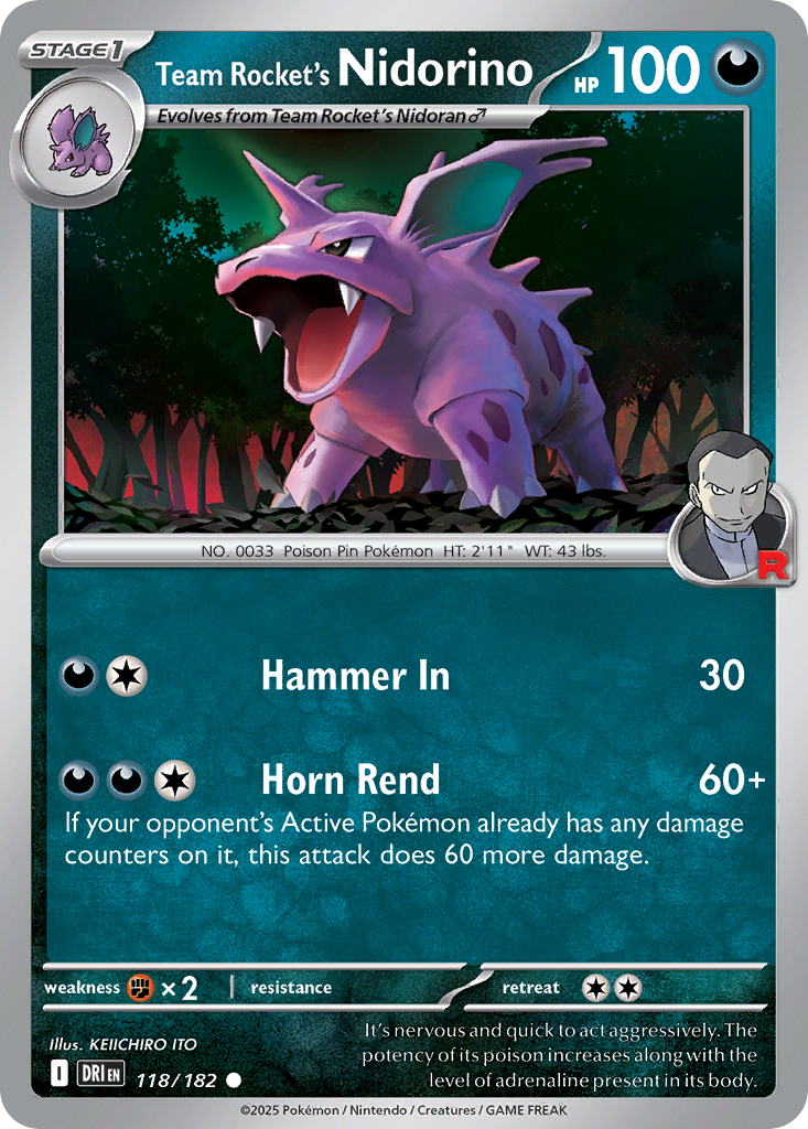 Team Rocket's Nidorino - Destined Rivals - 118