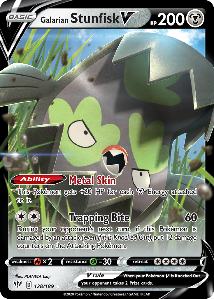 Galarian Stunfisk V - Darkness Ablaze - 128