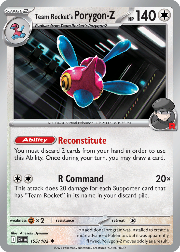 Team Rocket's Porygon-Z - Destined Rivals - 155
