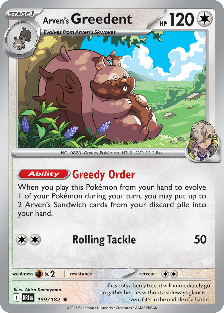 Arven's Greedent - Destined Rivals - 159