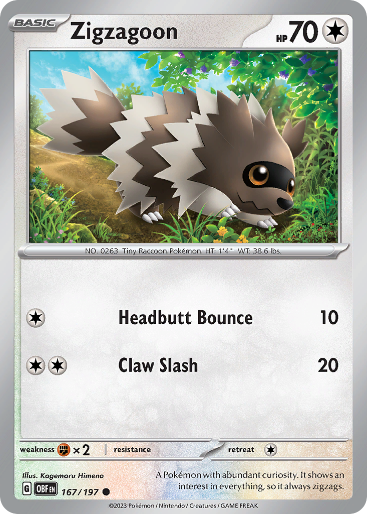 Zigzagoon - Obsidian Flames - 167