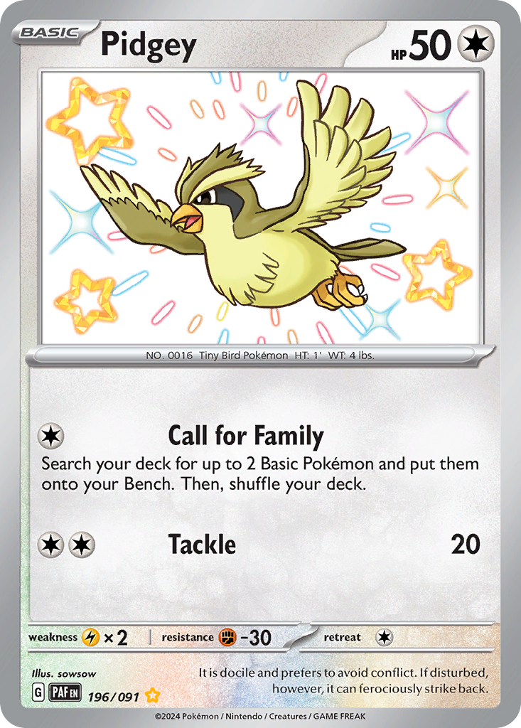 Pidgey - Paldean Fates - 196