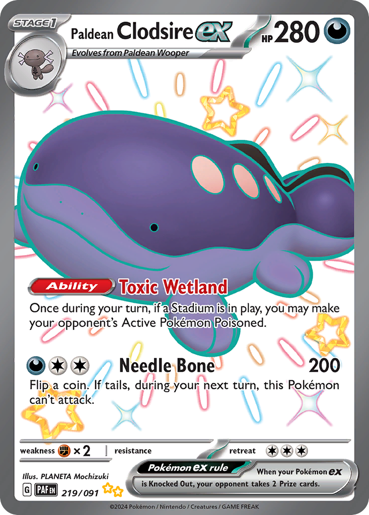 Paldean Clodsire ex - Paldean Fates - 219