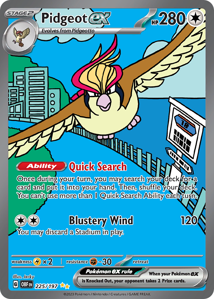 Pidgeot ex - Obsidian Flames - 225