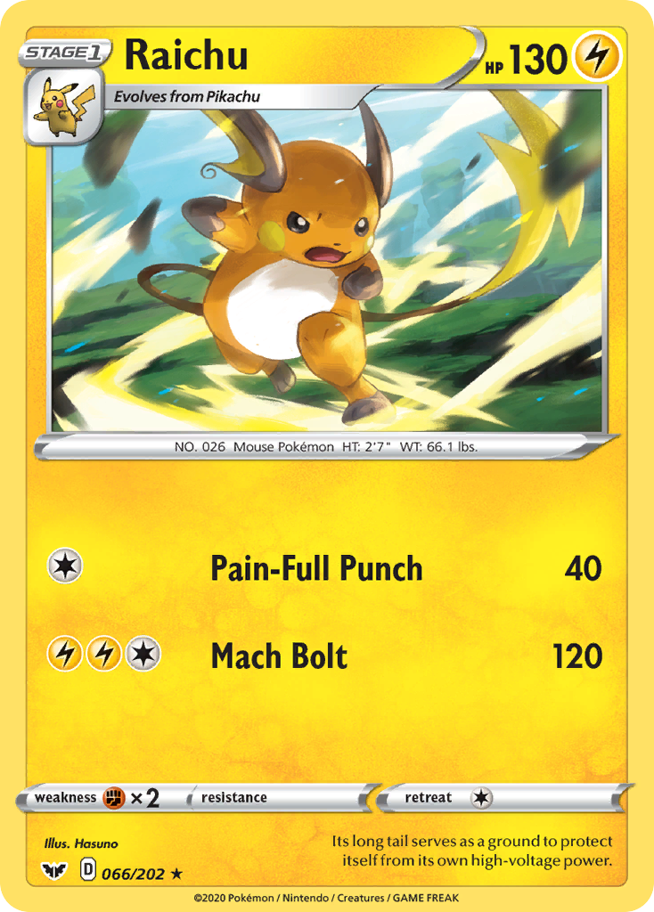 Raichu - Sword & Shield - 066