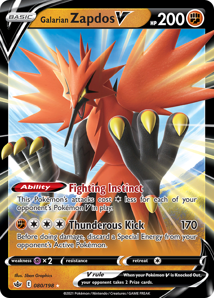 Galarian Zapdos V - Chilling Reign - 080