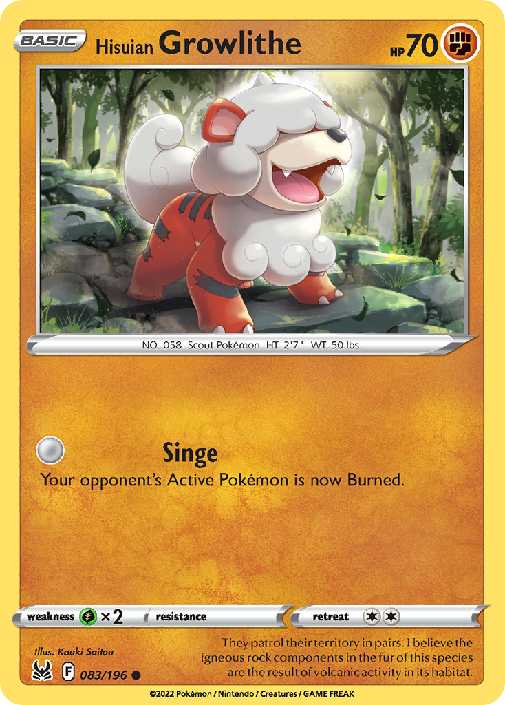 Hisuian Growlithe - Lost Origin - 083