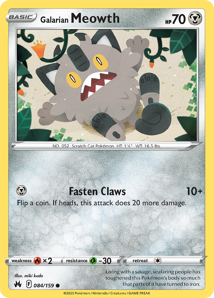 Galarian Meowth - Crown Zenith - 084
