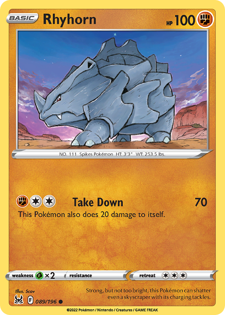 Rhyhorn - Lost Origin - 089