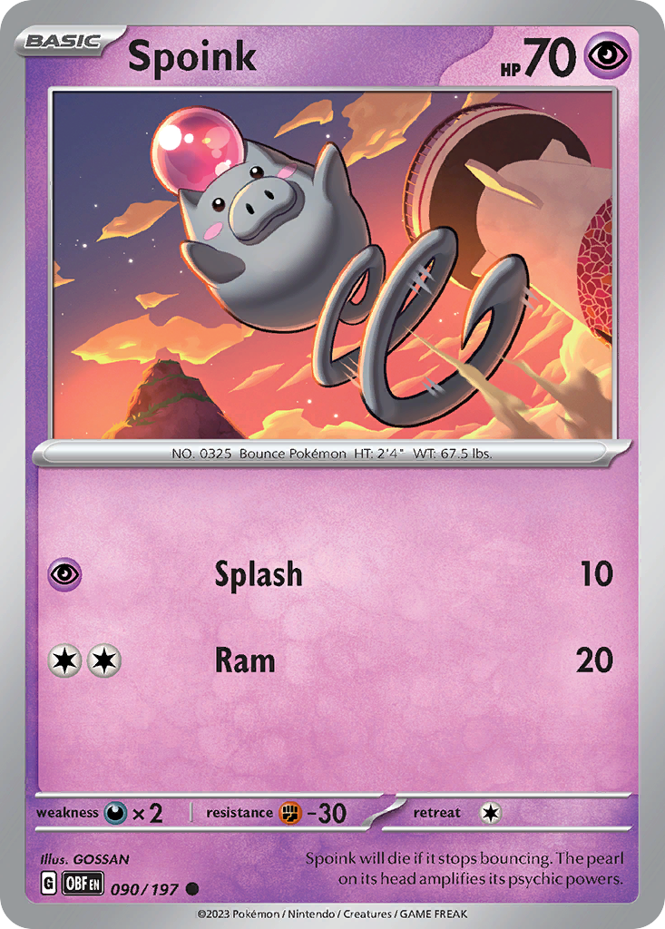Spoink - Obsidian Flames - 090