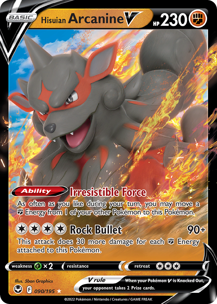 Hisuian Arcanine V - Silver Tempest - 090