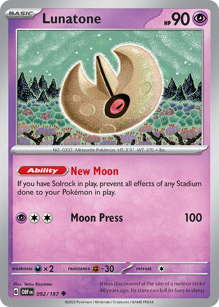 Lunatone - Obsidian Flames - 092