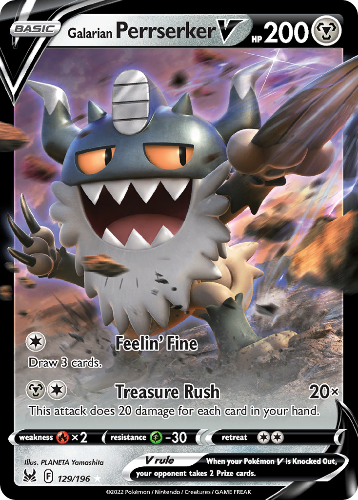 Galarian Perrserker V - Lost Origin - 129
