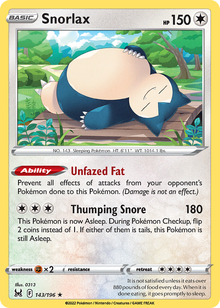 Snorlax - Lost Origin - 143