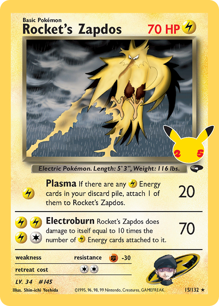 Rocket's Zapdos - Celebrations: Classic Collection - 015