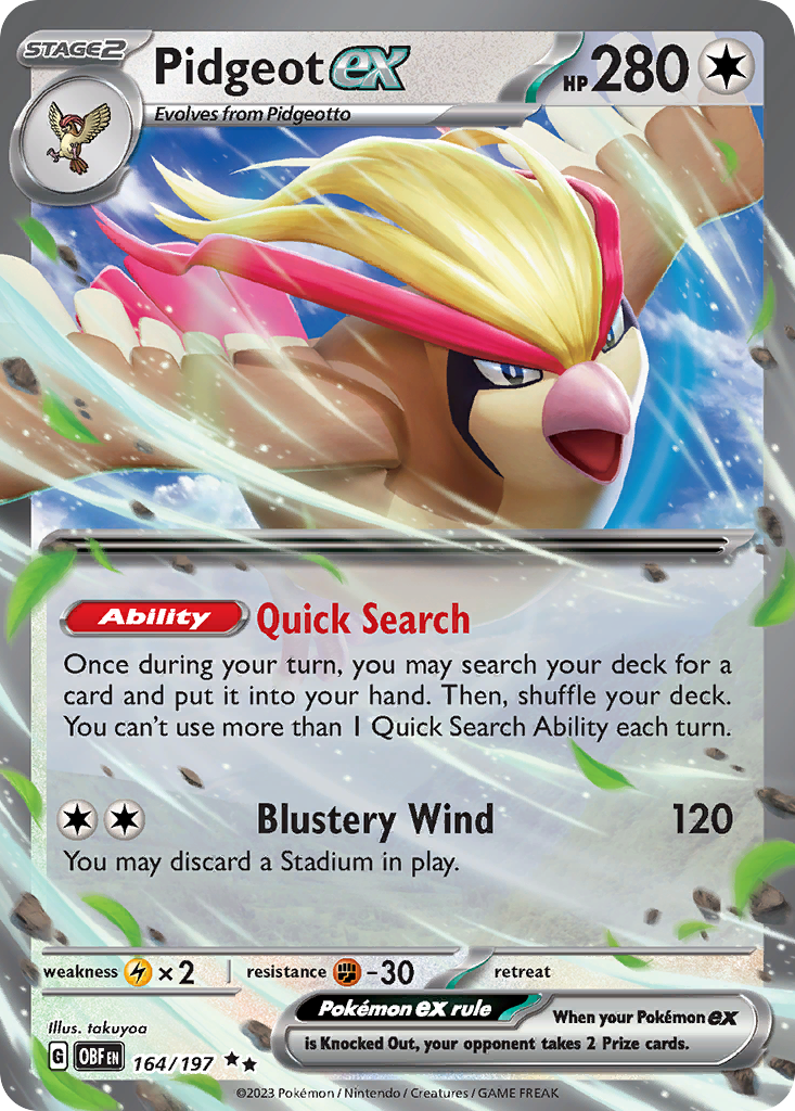 Pidgeot ex - Obsidian Flames - 164