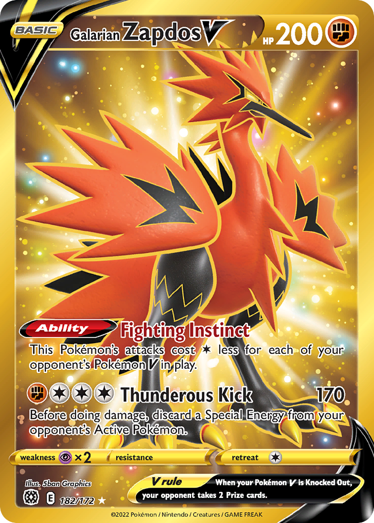 Galarian Zapdos V - Brilliant Stars - 182