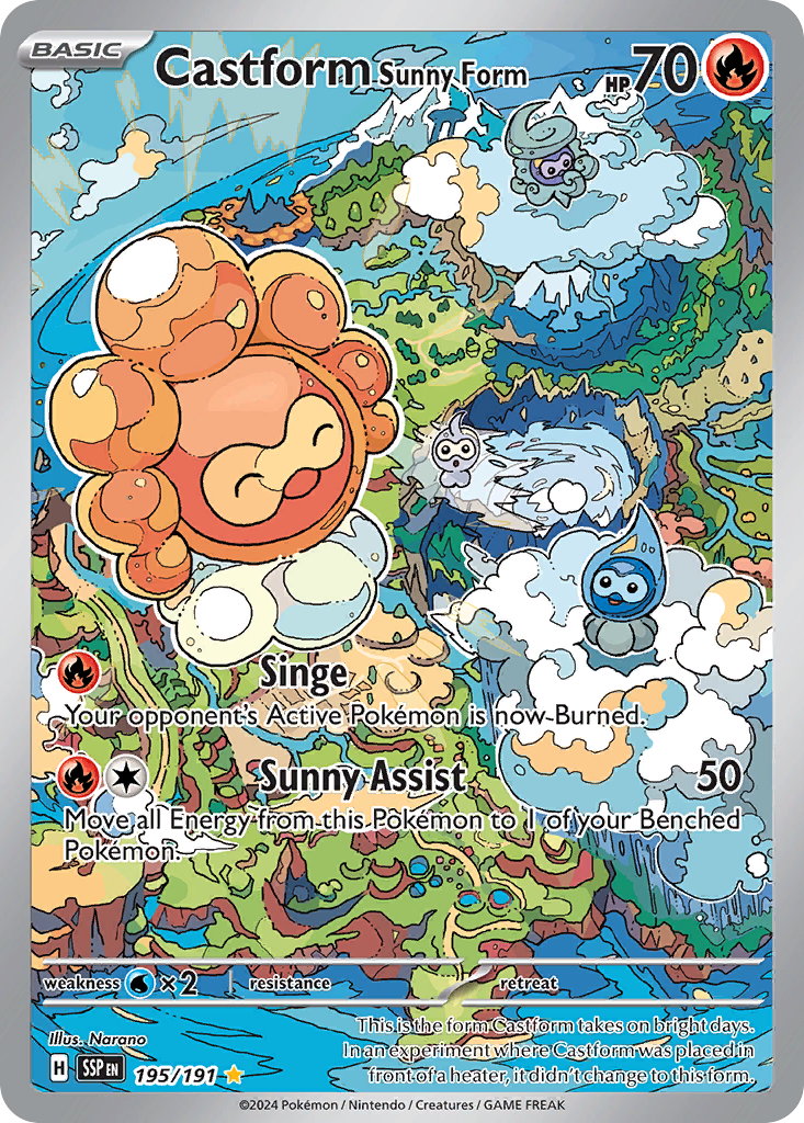 Castform Sunny Form - Surging Sparks - 195