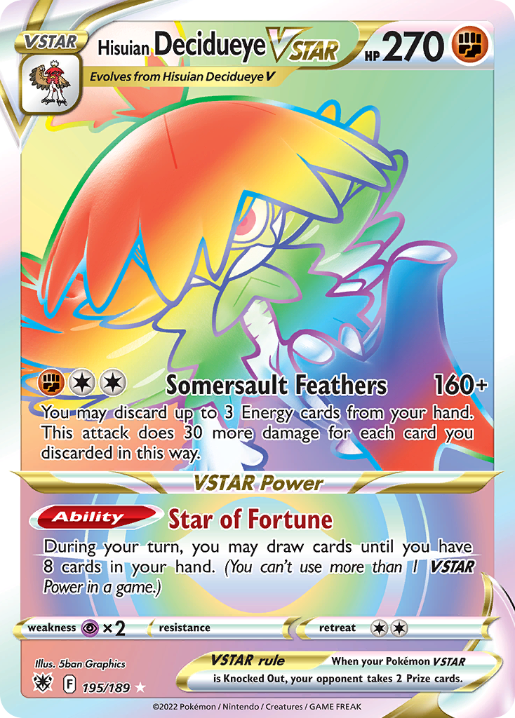 Hisuian Decidueye VSTAR - Astral Radiance - 195