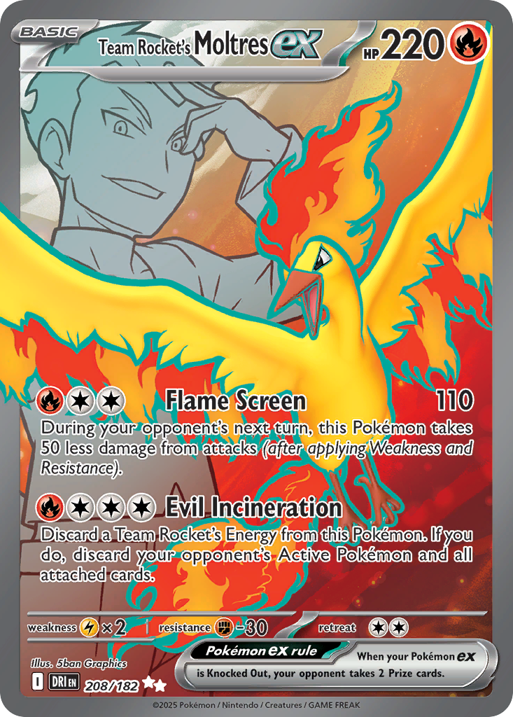 Team Rocket's Moltres ex - Destined Rivals - 208