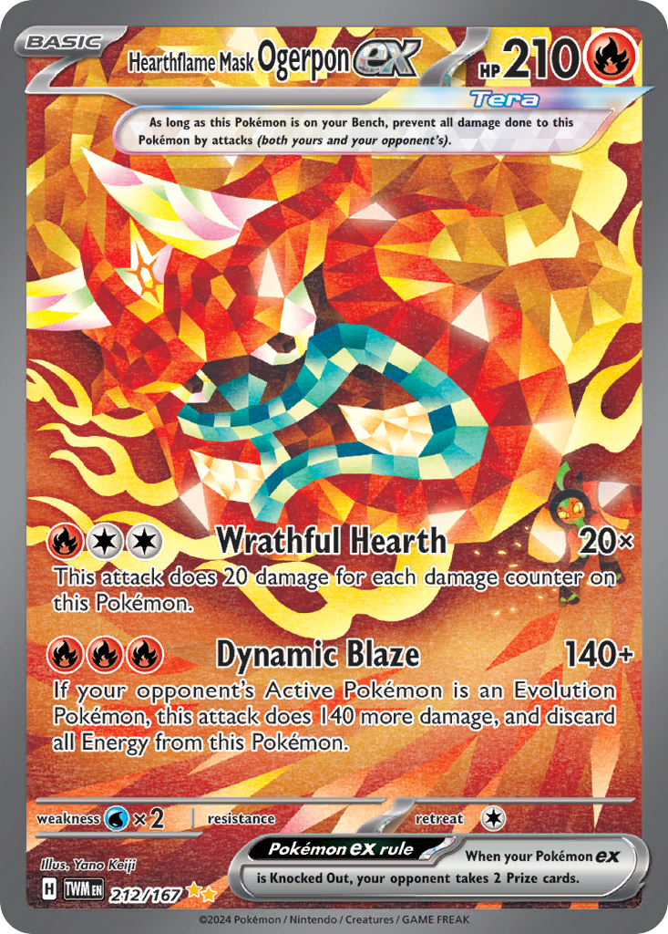 Hearthflame Mask Ogerpon ex - Twilight Masquerade - 212