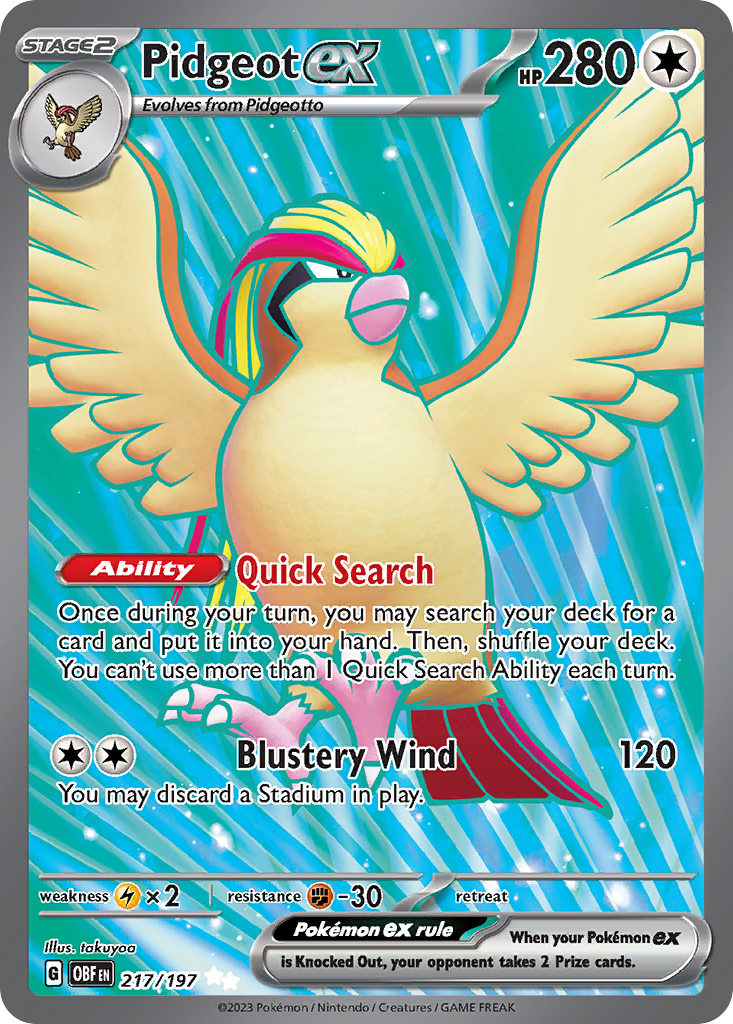 Pidgeot ex - Obsidian Flames - 217