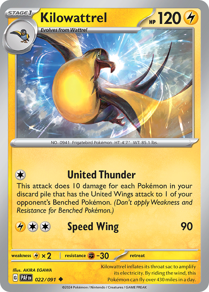 Kilowattrel - Paldean Fates - 022