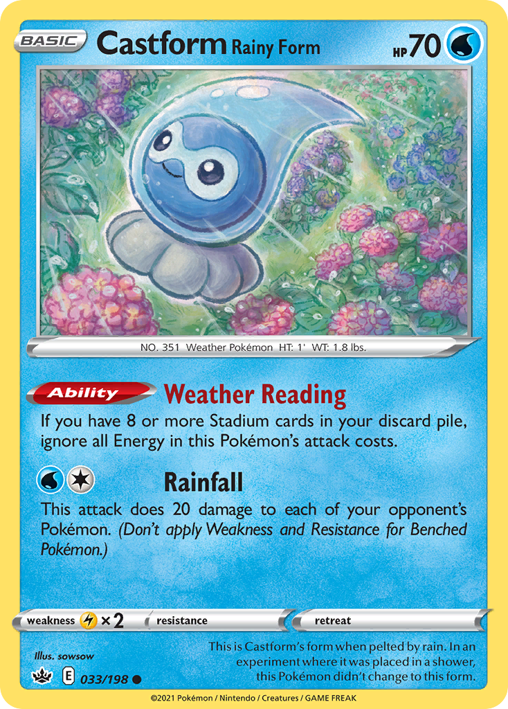 Castform Rainy Form - Chilling Reign - 033