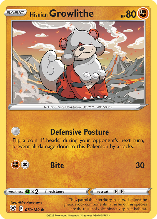 Hisuian Growlithe - Astral Radiance - 070