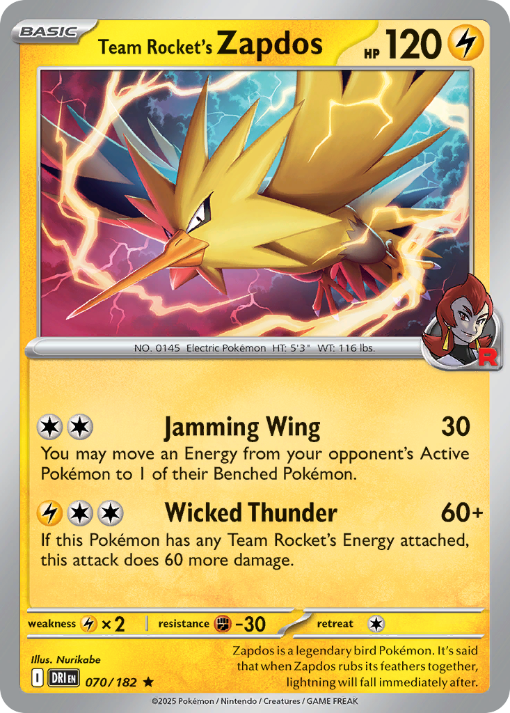 Team Rocket's Zapdos - Destined Rivals - 070