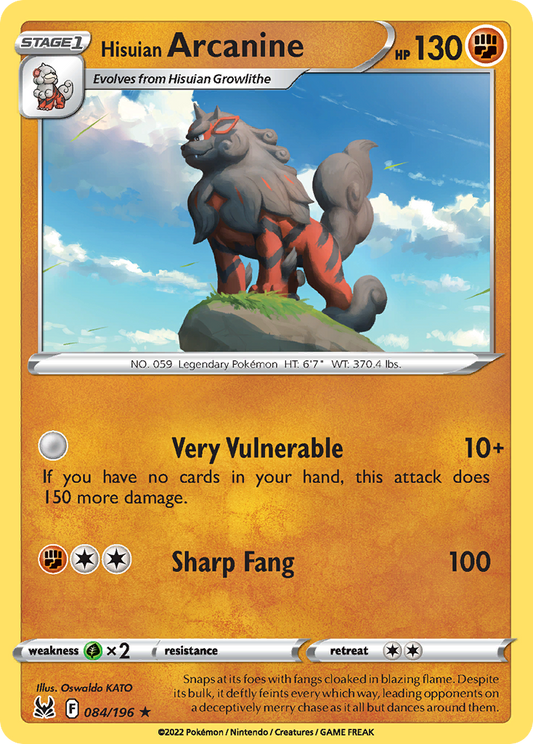 Hisuian Arcanine - Lost Origin - 084