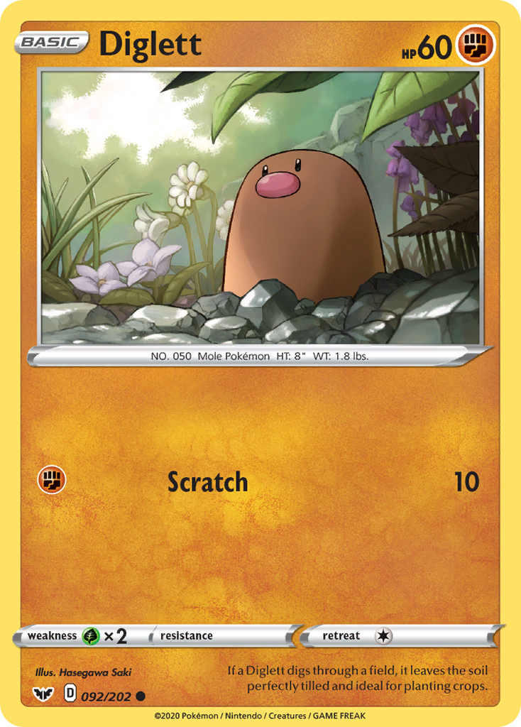 Diglett - Sword & Shield - 092