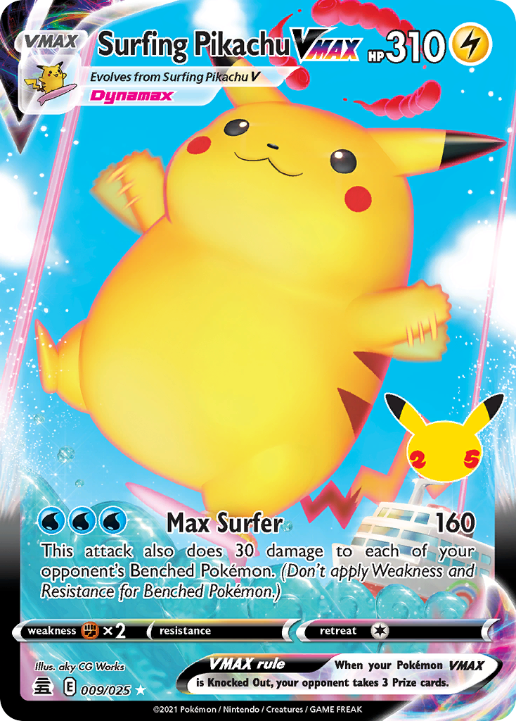 Surfing Pikachu VMAX - Celebrations - 009